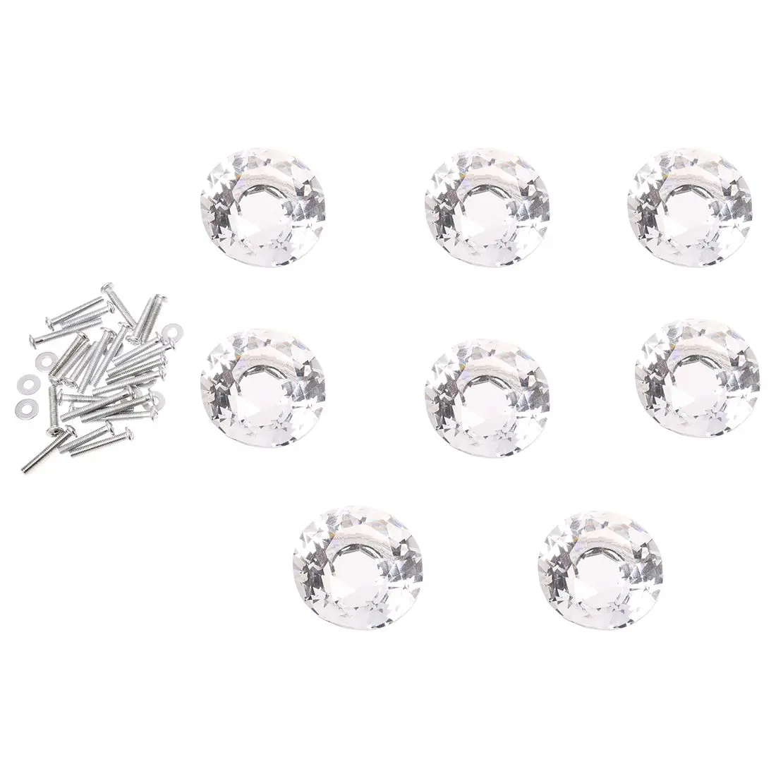 

50MM 8 pcs Knob Crystal for wall cabinet drawer wardrobe cabinets kitchen furniture Damage brightness to any mobile, Transpare