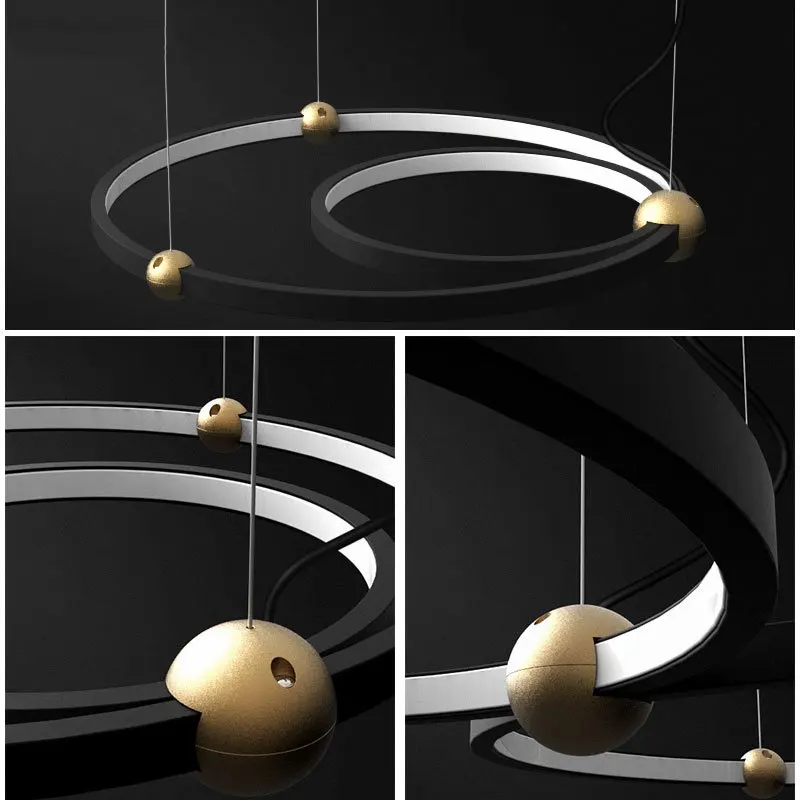 The Nordic Round Ring Pendant Lights for Dining Room Modern Led Planet Hanglamp Loft Industrial Lamp kitchen Home Decor Fixtures