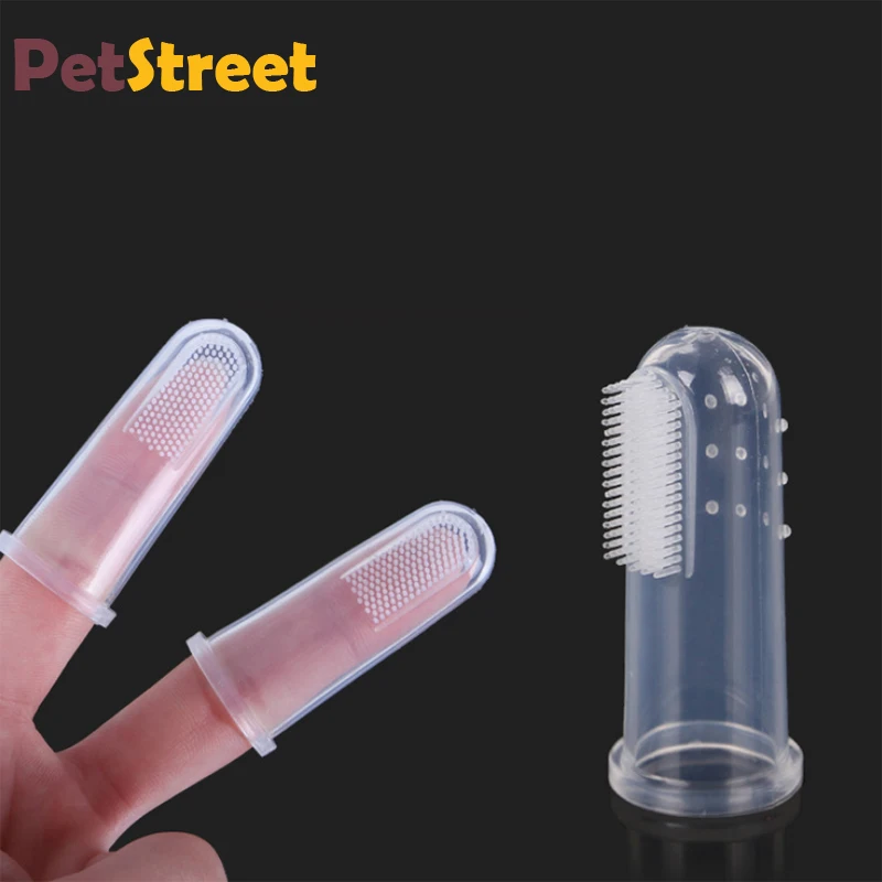 

silicone finger pet toothbrush Oral cleaning tools Cat dog tooth clean Bad Breath Tartar Cleaning Supplie.PetStreet Pet Supplies