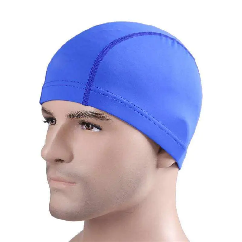 1 pieces Color Random Pure Color Swimming Caps Waterproof 80 Nylon+20