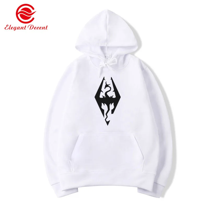 

THE ELDER SCROLLS SKYRIM LOGO Hoodies Men Sweatshirts Autumn Winter Fleece Hoodie Skyrim Printed Hoody Casual Clothing Y29