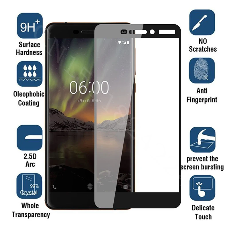 Protective Glass For Nokia 6.1 2018 Screen Protector Tempered Glass For Nokia 66.1 2018 TA-1068 TA-1050 TA-1043 TA-1045 9H 2 (5)