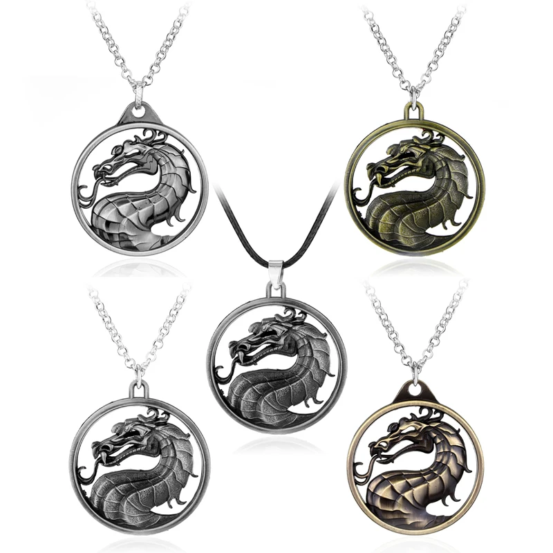 

Mortal Kombat Dragon Metal Pendant neckl Medallion Necklace