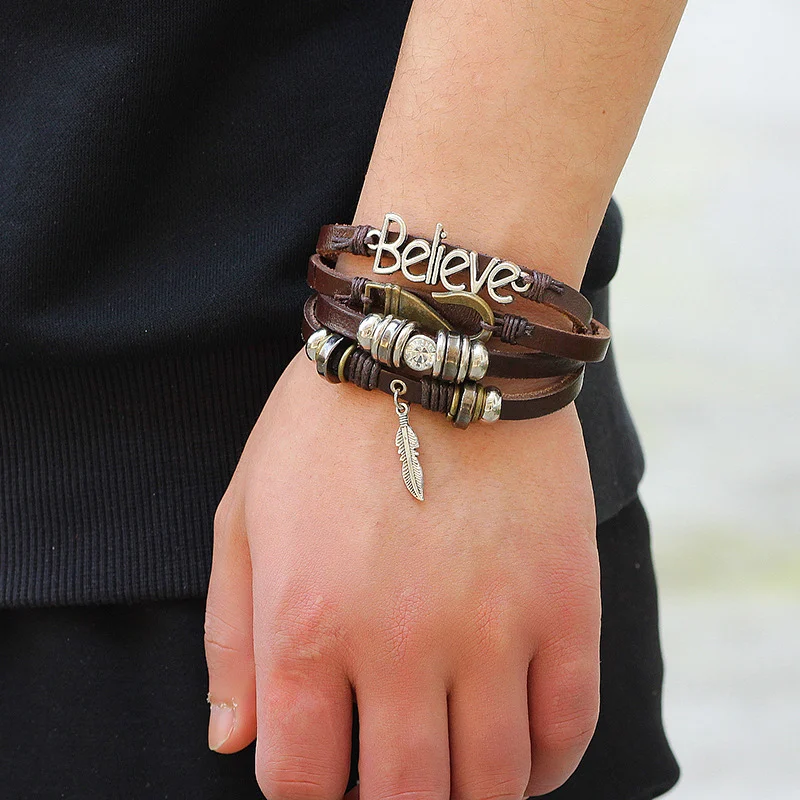 NIUYITID Owl Bracelet For Men Women Leather Jewelry Turkish Eye Bracelet Stone Pulseras Hombre Dropshipping (1)