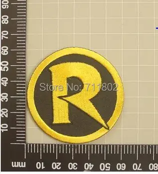 

6.5cm Batman Robin R iron on patches hero cloth embroidered DIY Applique Badge wholesale