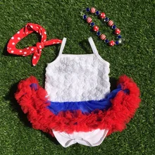 Новая детская одежда для девочки, Июльские наряды 4 июля, патриотичные трико для новорожденных девочек, комплекты одежды с белой розой, лето