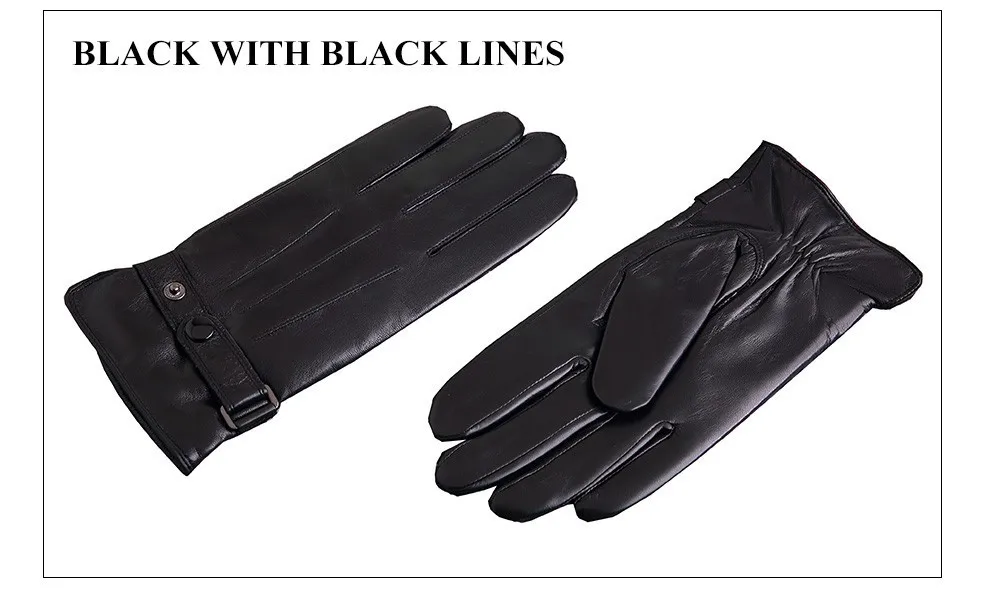 KLSS Брендовые мужские перчатки из натуральной кожи зимние Бархатные модные черные перчатки из овчины для вождения высококачественные перчатки из козьей кожи W09