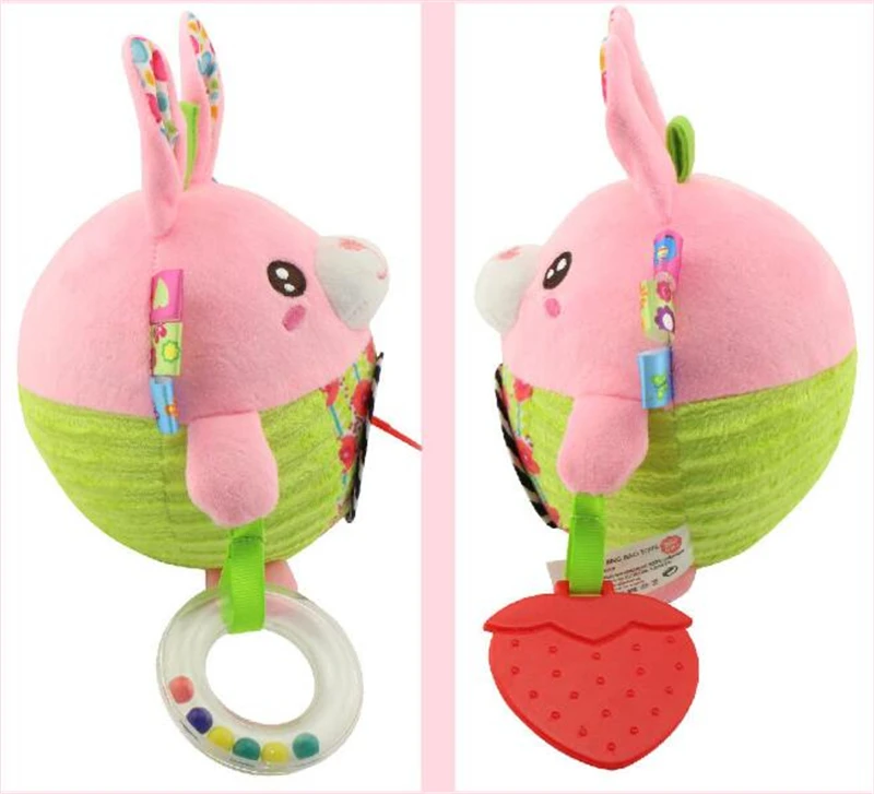 Hrizip новорожденных Розовый Кролик Игрушечные лошадки с расклешенными детские мягкие животное модель плюшевые игрушки ловить мяч мягкие