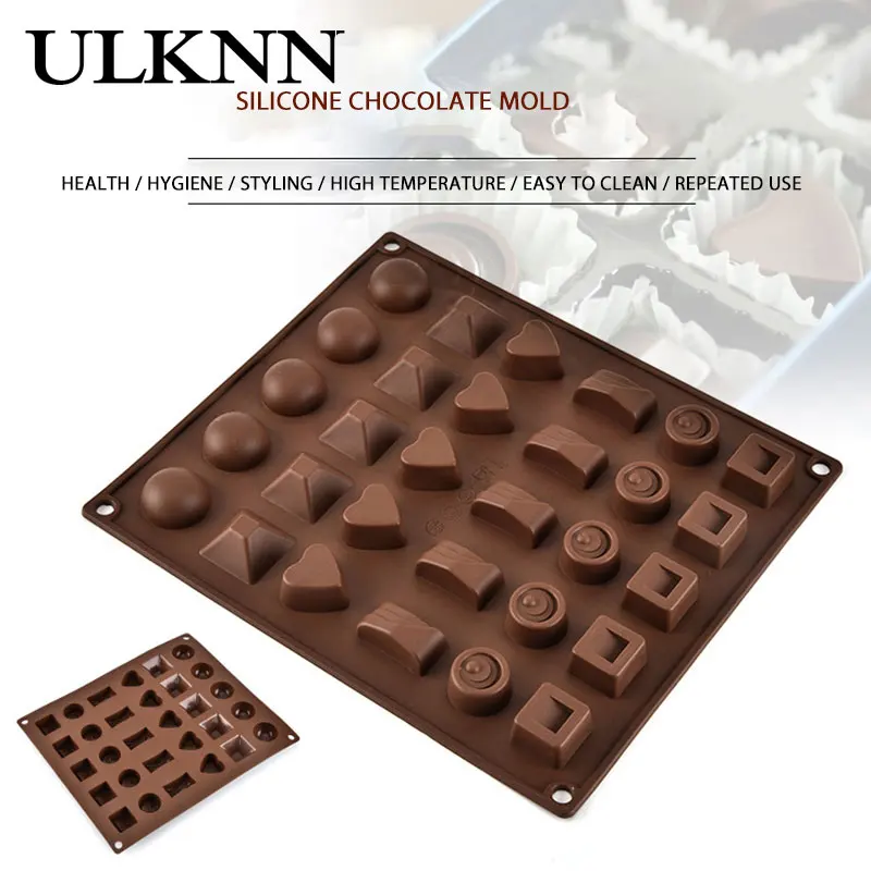 

ULKNN Silicone Chocolate Mold Thirty Company Multiple Shapes Self Control DIY Dessert Cake Baking Utensils Healthy Material Mold