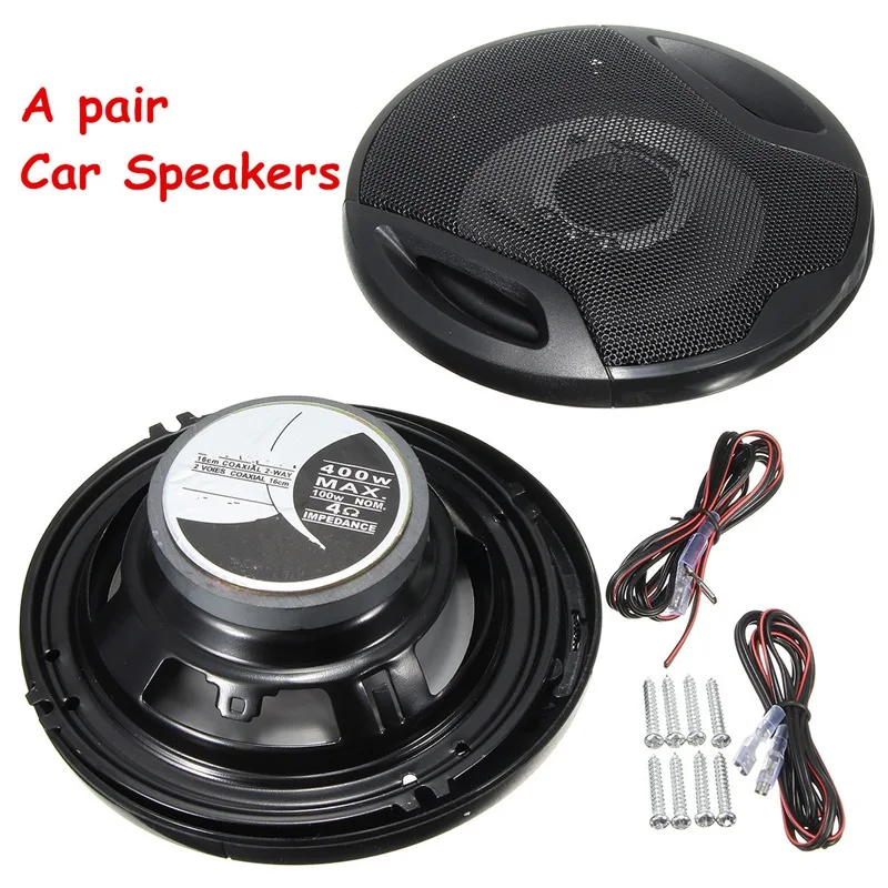 2 piezas Universal 6 pulgadas 12 V 400 W coche Subwoofer Max hierro plástico 2 vías 2 voz Coaxial altavoces de Audio para coche 2 piezas Universal 6 pulgadas 12 V 400 W coche Subwoofer Max hierro plástico 2 vías 2 voz Coaxial altavoces de Audio para coche