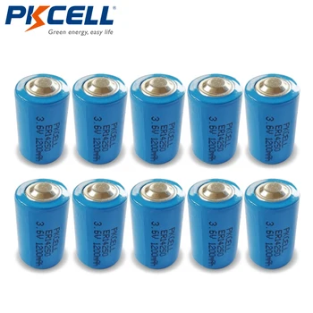 

10pcs PKCELL 1/2AA ER14250 LS14250 3.6V 1200mAh 1/2 AA PLC Lithium Battery for GPS Water Meter
