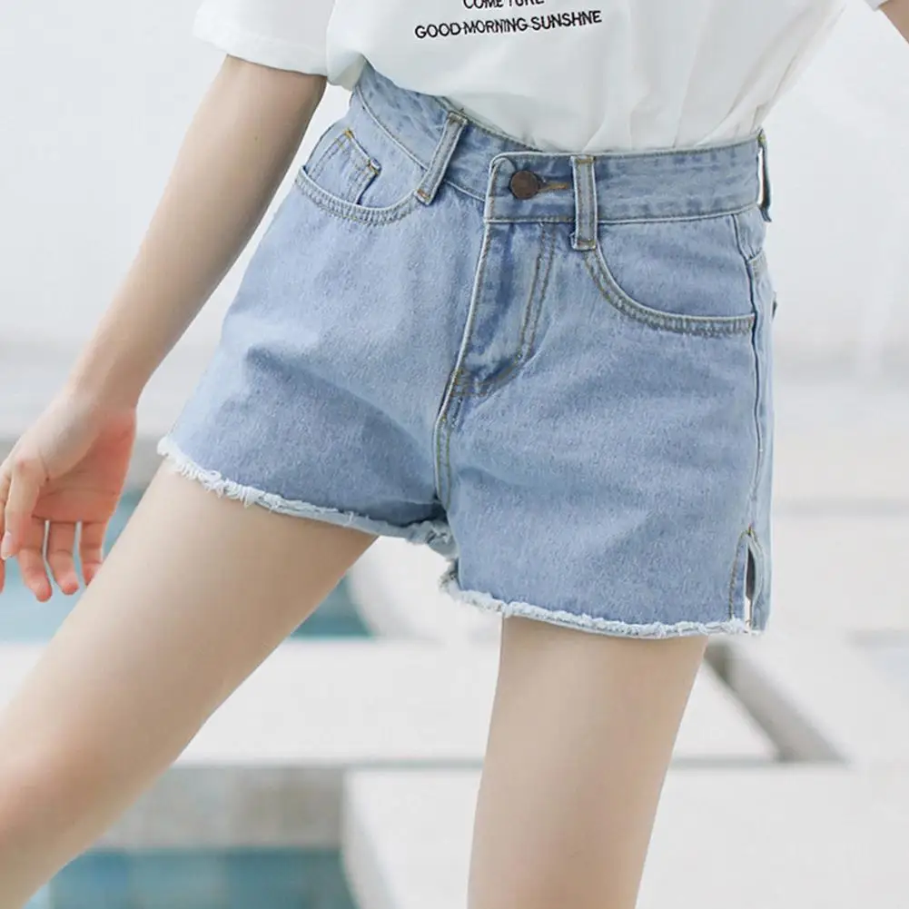 

2019 New Yfashion Women High Waist Side Slit Denim Shorts