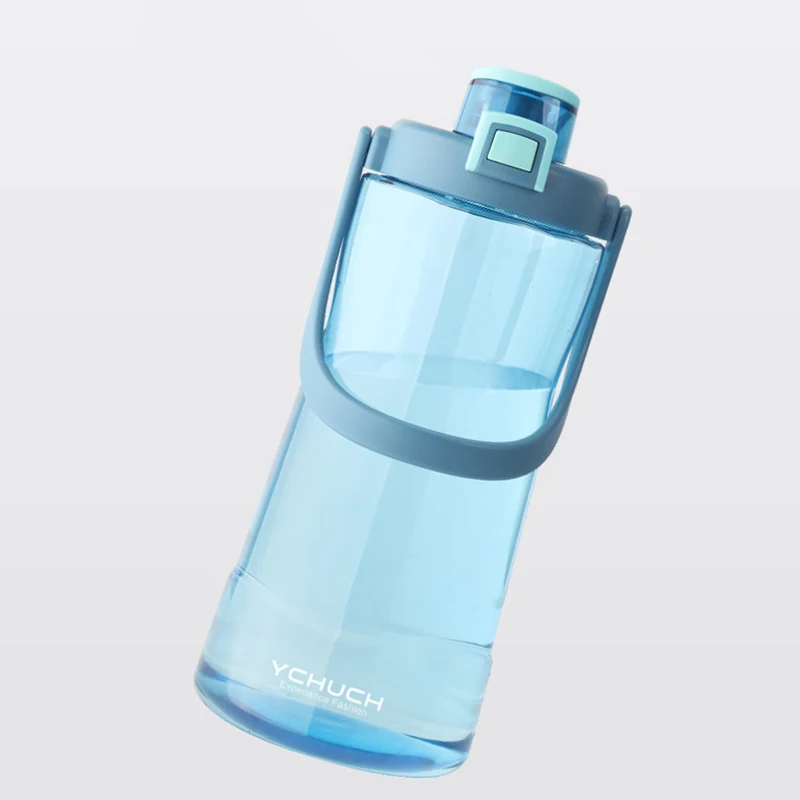 

2100ml Large Capacity Plastic Bpa Free Water Bottle Portable Handle Gym Sport Drink Bottle Outdoor Leak Proof Drinking Bottles