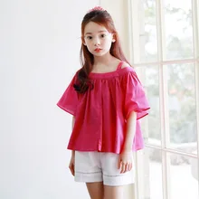 Новые летние шорты для девочек в Корейском стиле, хлопковые детские шорты, повседневные брюки для девочек 12-13 лет