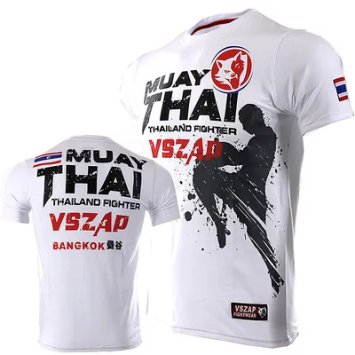 Футболка VSZAP Thailand boxing MUAY THAI тренировочная Боевая футболка - Цвет: White