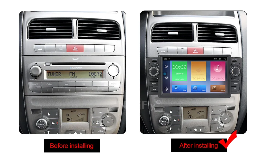 Best Android dvd radio for Fiat Grande Punto Linea 2006-2012 Auto multimedia stereo player navigation 7 inch full touch screen No DVD 2