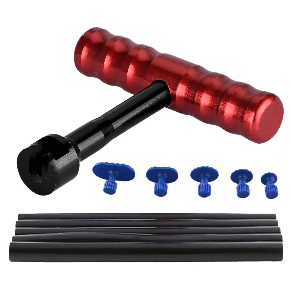 

Tools Kit Paintless Dent Repair Tools Dent Removal Mini Lifter Dent Puller Small Red T-Bar Puller Glue Tabs Suction Cup