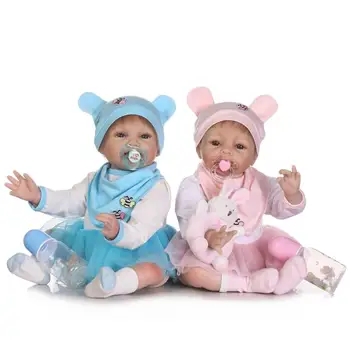

55cm Cute Handmade silicone body reborn babies Sleeping dolls Newborn Girl Babies Princess Lifelike Bebe Brinquedos