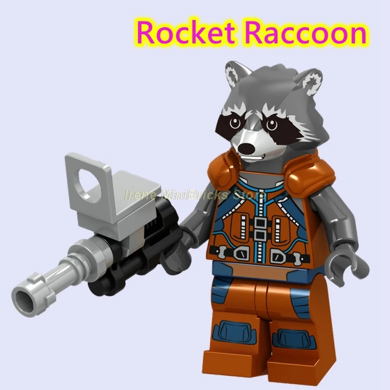 Мстители эндшпиль Marvel ракета енот звезда-Лорд Тор танос стражи Галактики строительные блоки Мстители игрушки для детей - Цвет: Rocket Raccoon
