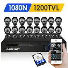 Best Price as low as $566.99 DEFEWAY 16CH 720P AHD DVR KIT 16PCS Bullet AHD Camera1.0MP Outdoor 24Leds IR Night vision Security System Surveillance Kit 2TB