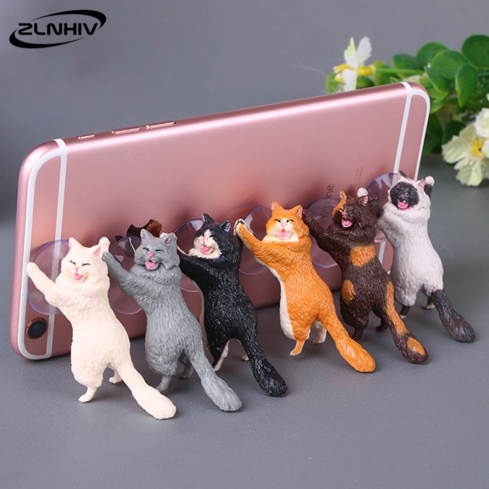 ZLNHIV cat mobile phone holder stand mount support accessories for iphone tablet cell cellphone round holder smartphone desk