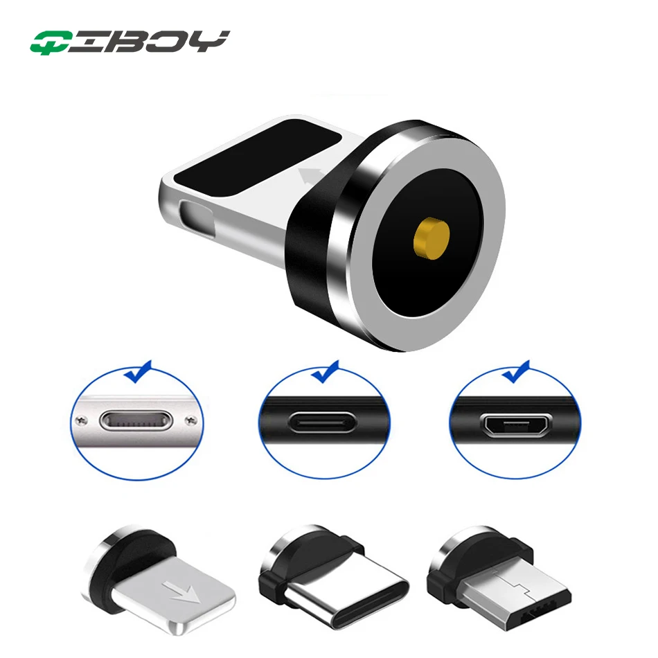 

Magnetic Cable Round Plug Micro USB Plug 2.4A Fast Charging Wire for iphone 8 pin IOS Plug,Type C Plug For Magnetic Charge Cable