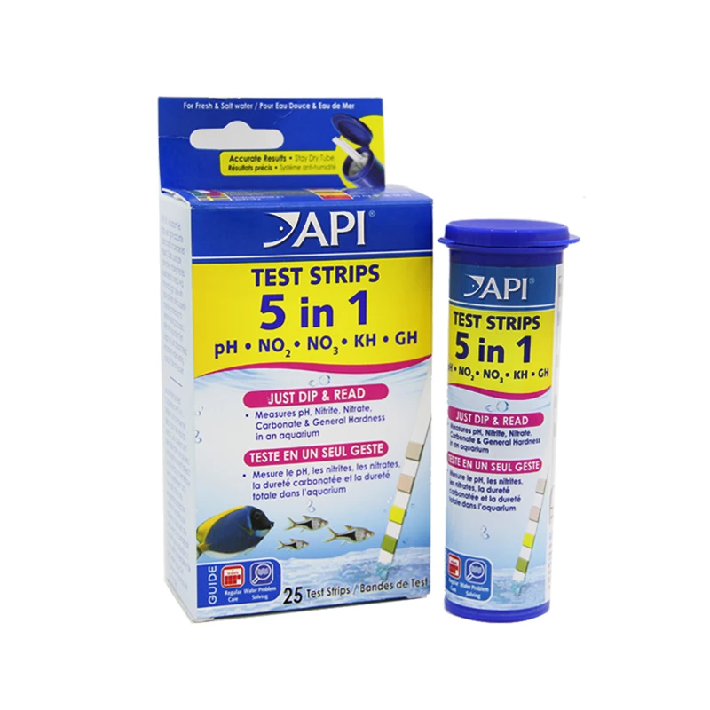 

API 5 in 1 Easy Test Strips PH GH KH NO2 NO3 test kit aquarium fish tank water test kit seawater or freshwater test