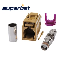 Superbat 10 шт. РЧ разъем Fakra Карри обжимной разъем Женский спутниковое радио с IF для коаксиального кабеля LMR195, RG58