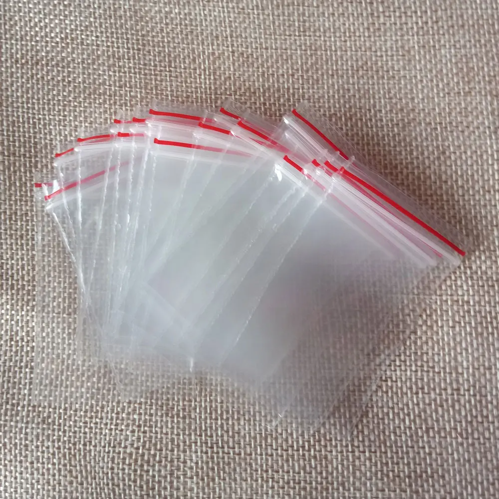 100Pcs Small Zip Lock Baggies Plastic Packaging Bags Small Storage Bags  Zipper Bag Selfadhesivebag (Size: 4*6cm 5*7cm 6*8cm 7*10cm, Color