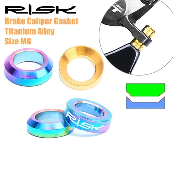 

2sets M6 Titanium Alloy Brake Caliper Gasket Fixed Bolts Bike Hydraulic Screws Spacer Angle Adjusting Washers