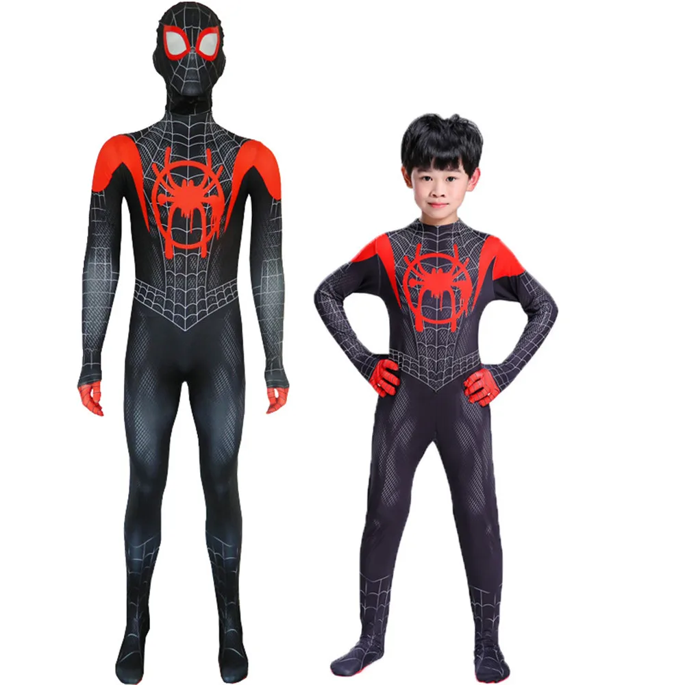 

Miles Morales Spiderman 3D Print Costume Adult Kids Boy Spider Man Cosplay Costume Superhero Zentai Spiderman Suit Free Shipping
