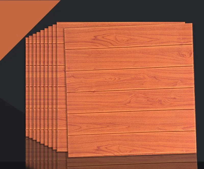 3d поролоновые хлопковые деревянные настенные наклейки для гостиной, спальни, детской комнаты, детского сада, потолок, анти-столкновения, мягкие настенные наклейки - Цвет: Оранжевый