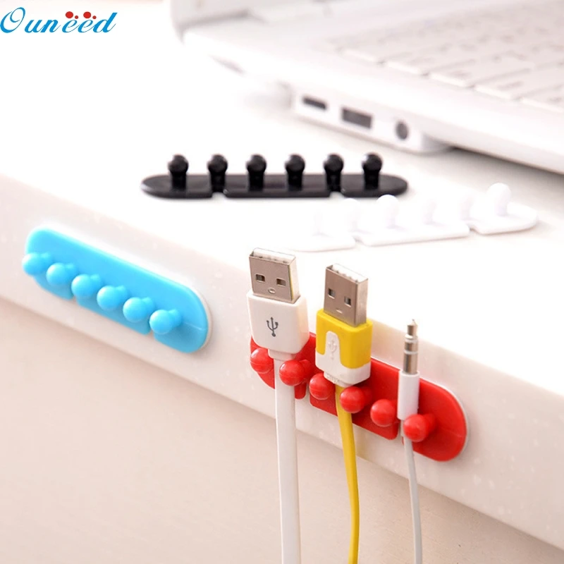 

Ouneed Happy Home 2X Wire Cord Clip Cable Line Holder Tie Fixer Organizer Drop Adhesive Clamp 1 Piece