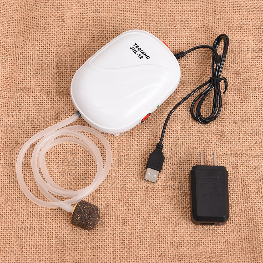 Outdoor Portable Oxygen Pump Aquarium Oxygenator Air Pump Silent USB