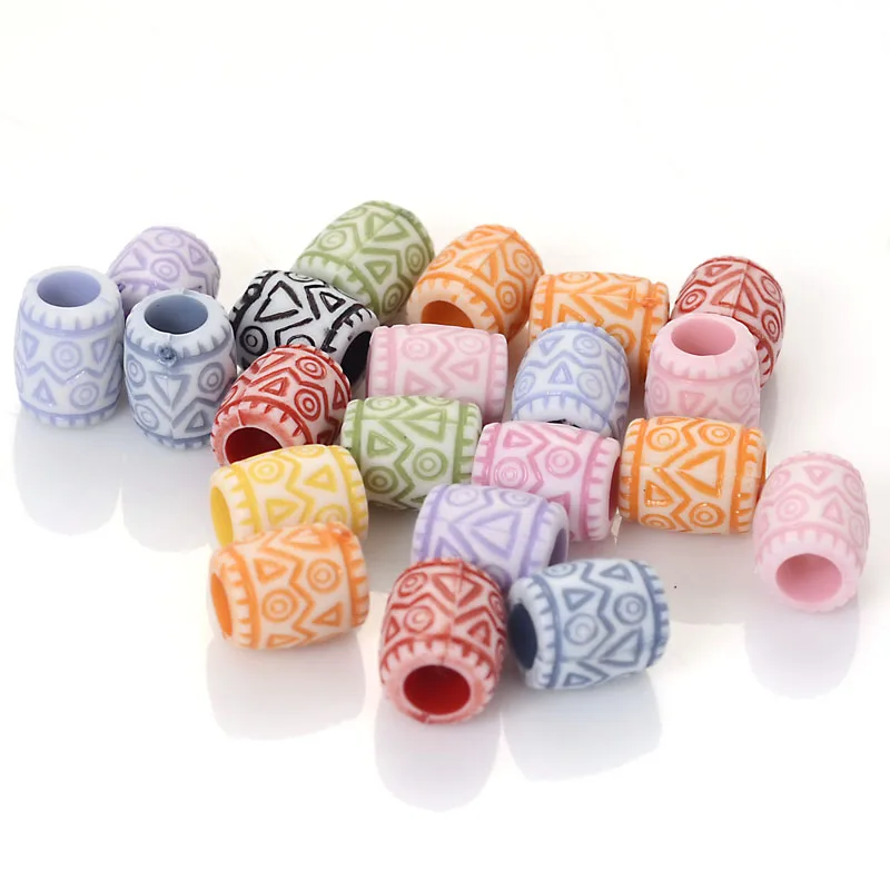 

Miasol 100Pcs/Lot New Arrival Random Mixed Acrylic Barrel Beads For Diy Handmade Jewelry Making