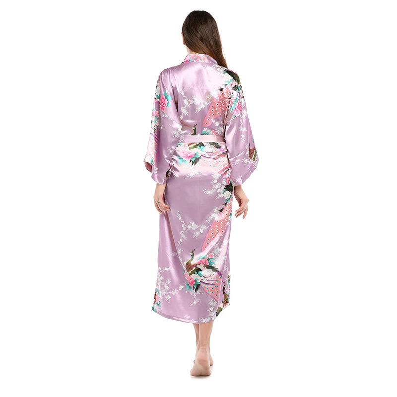 Женская шелковая пижама имитация шелковой ночной рубашки Павлин свободный большой размер Ночная Рубашка домашняя пижама
