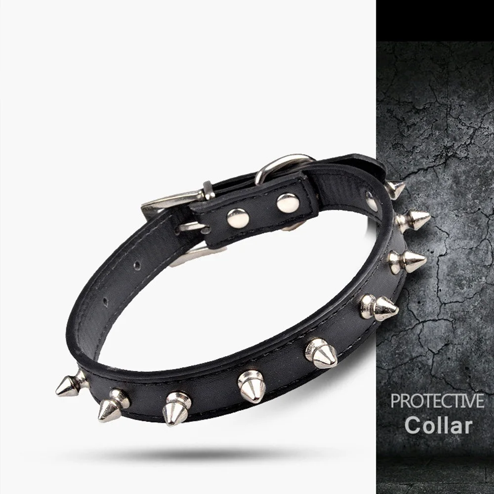

Rivet Pet Leather Collar Anti-bite Dog Neck Strap Protective Collars for Puppy Dogs Cat Necklace Dog Neck Accessories Pet Collar