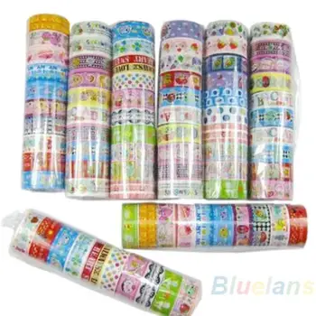 

10 rolls/set of kawaii lovely deco cartoon tape scrapbooking adhesive paper sticker PVC 0R7T