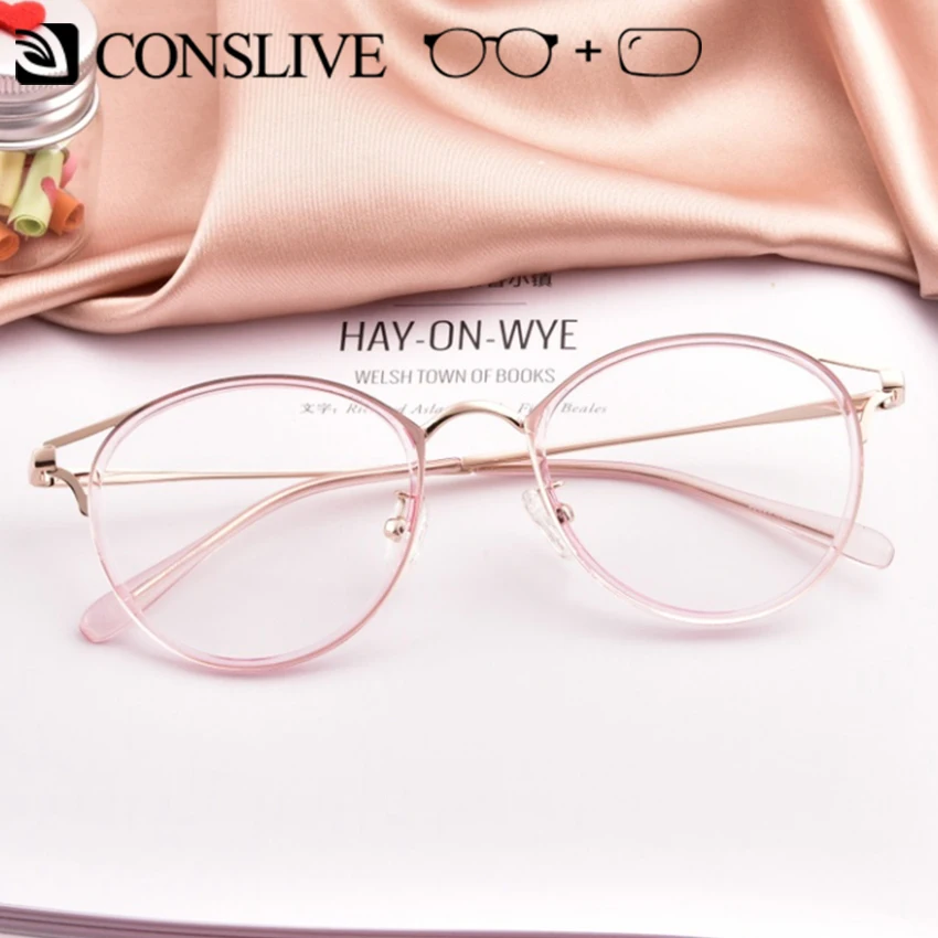 

Women Prescription Glass Fashion Round Tinted Color Lens Glasses Hyperopia Myopia Optical Frame Women Progressive Eyeglasses