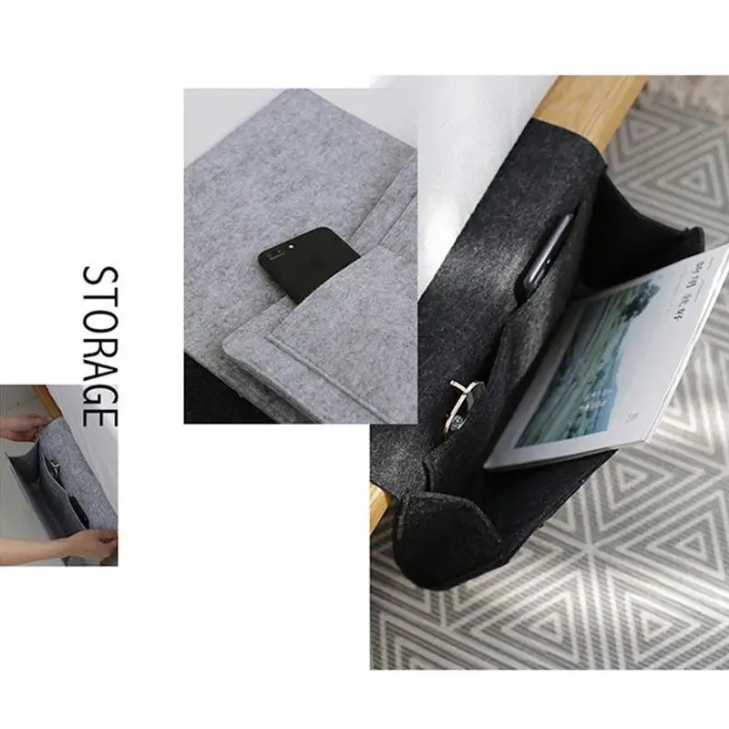 متعددة الوظائف السرير حقيبة التخزين جيوب فيلت السرير شنقا تخزين حامل مُنظِم ل طاولة السرير أريكة