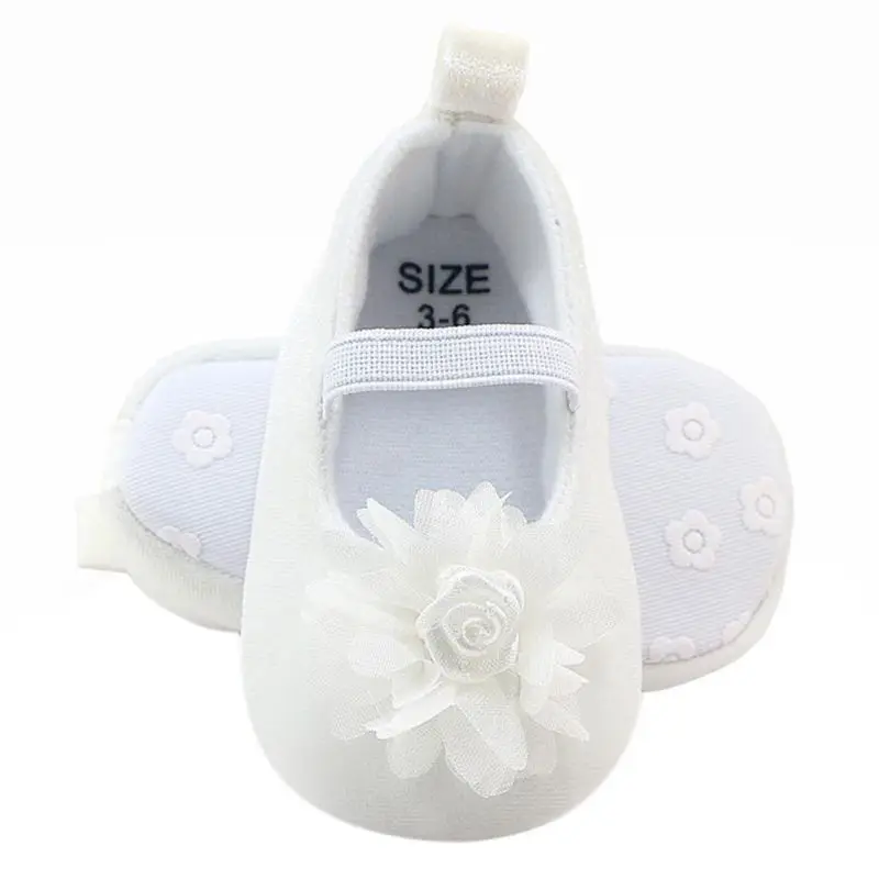 Для новорожденных обувь для девочек принцесса хлопок Обувь младенческой малыша на мягкой подошве Обувь с цветочным орнаментом сплошной