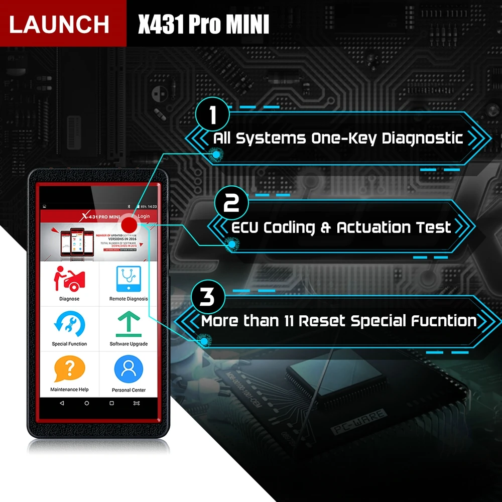 LAUNCH X431 Pro мини-автомобильный диагностический сканер OBD2, Wi-Fi+ Bluetooth инструмент для диагностики, инструменты для кодирования ЭБУ, автомобильный диагностический инструмент