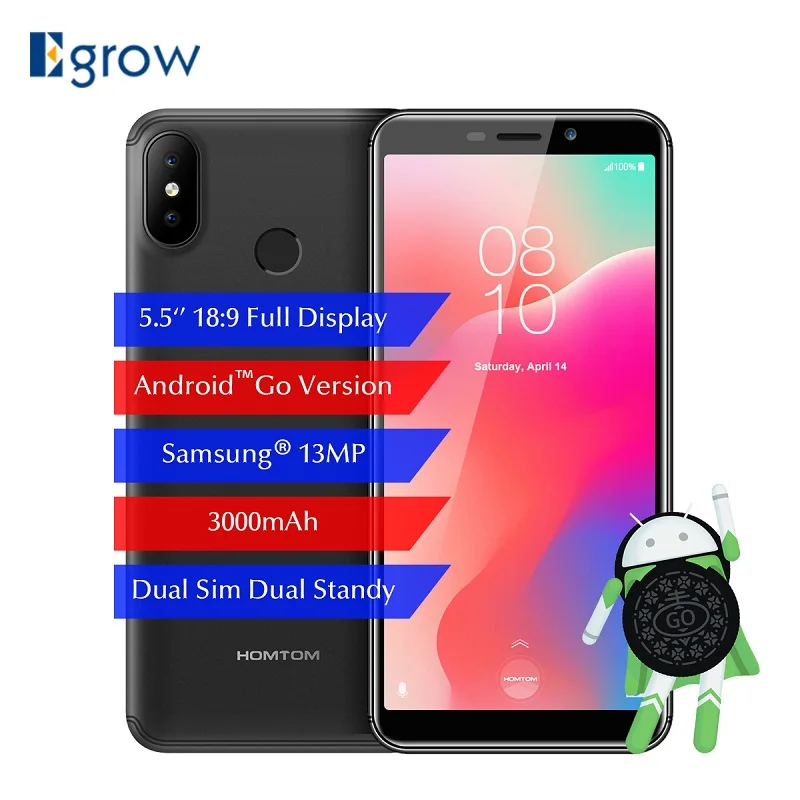 HOMTOM C1 5 '✘:9 Android GO 3000 мАч мобильный телефон 1 ГБ 16 SW 13 МП камера отпечаток пальца