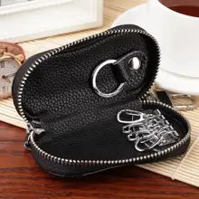 Сумка для ключей с узором «крокодиловая кожа», мужская кожаная многофункциональная сумка для ключей, сумка на молнии, кожаный брелок с верхним слоем