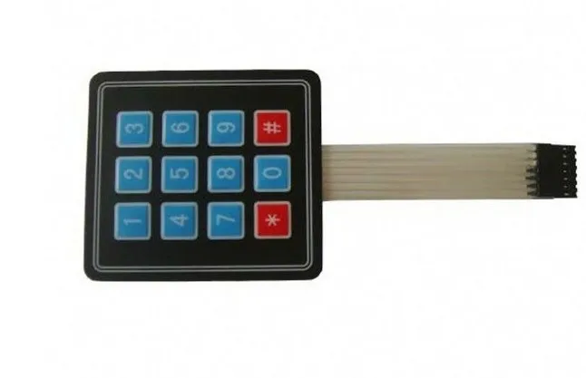 5pcs 3x4 12 Key Matrix Membrane Switch Keypad Keyboard Super Slim 70x77x0.8mm 
