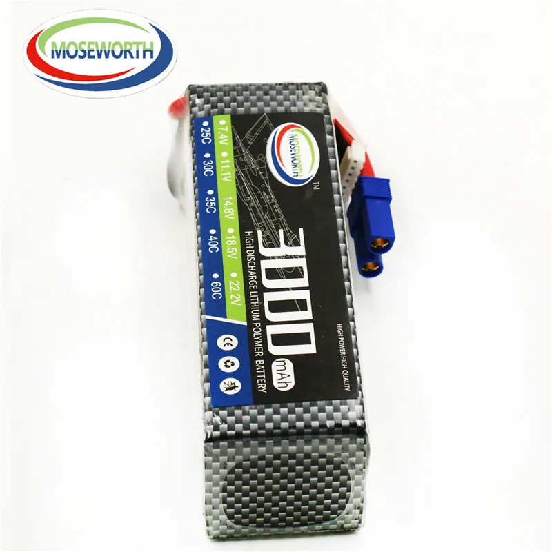 

MOSEWORTH 5S LiPo Battery 18.5v 3000mAh 25C For rc airplane Free shipping