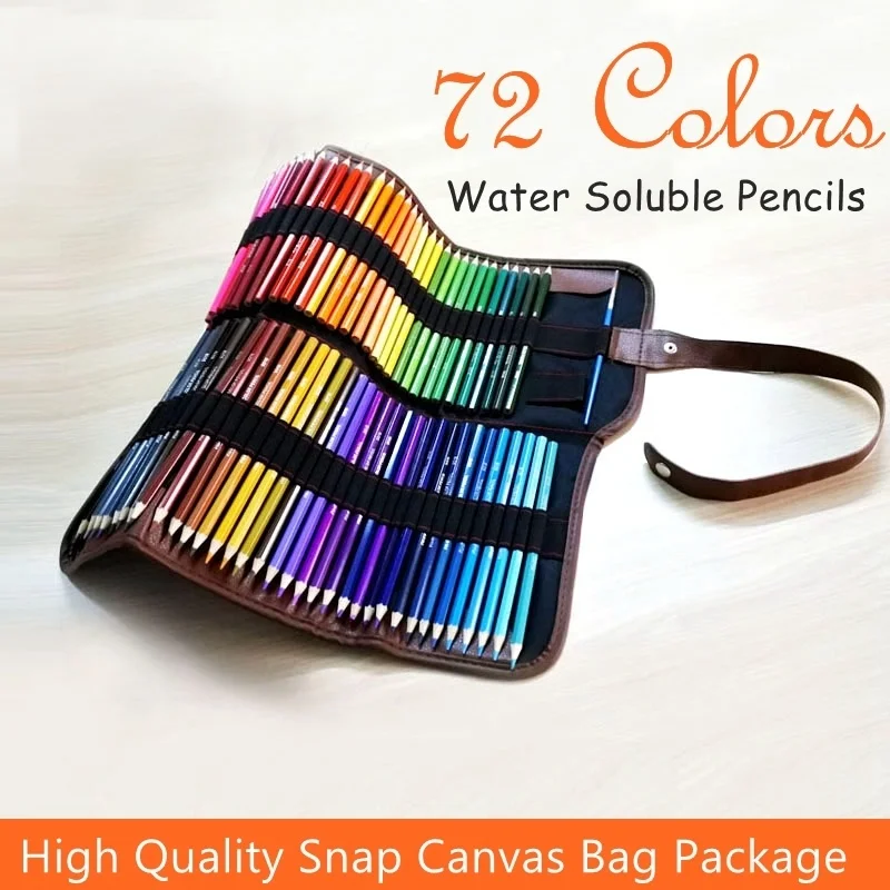 

Colored Pencils Set Art Drawing Pencils 72 Colors High Profession Water Soluble Color Lead Canvas Bag Package LF01-10009 ITSYH