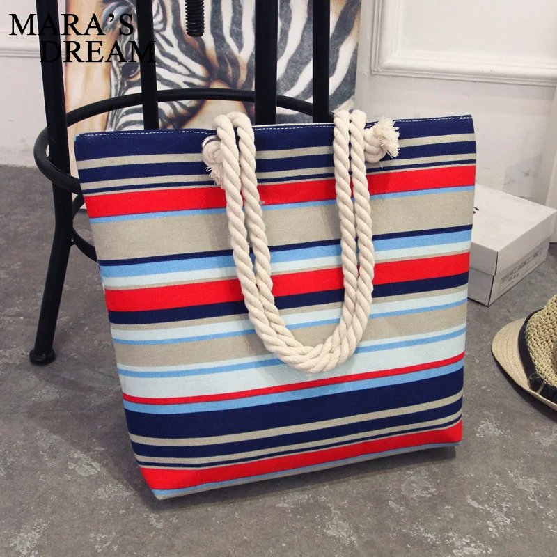 Mara's Dream 2020 Women Bag Floral Large Capacity Tote Canvas Shoulder Bag Striped Waves Beach Bags Casual Tote Pouch Feminina Mara's Dream 2020 Women Bag Floral Large Capacity Tote Canvas Shoulder Bag Striped Waves Beach Bags Casual Tote Pouch Feminina
