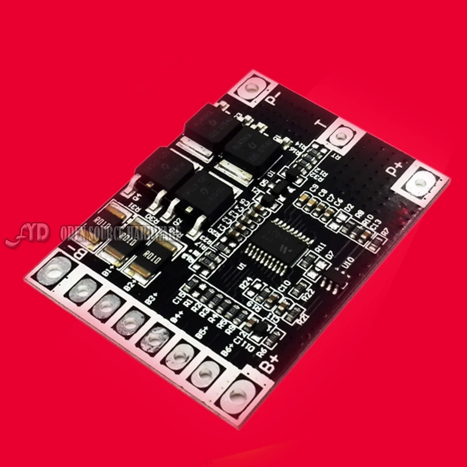 1pcs 6S 8A 10A  Lithium Battery 18650 Charger PCB BMS Protection Board With self-recovery 22.2V 25.2V   SIZE 50mm * 35mm * 8.5mm