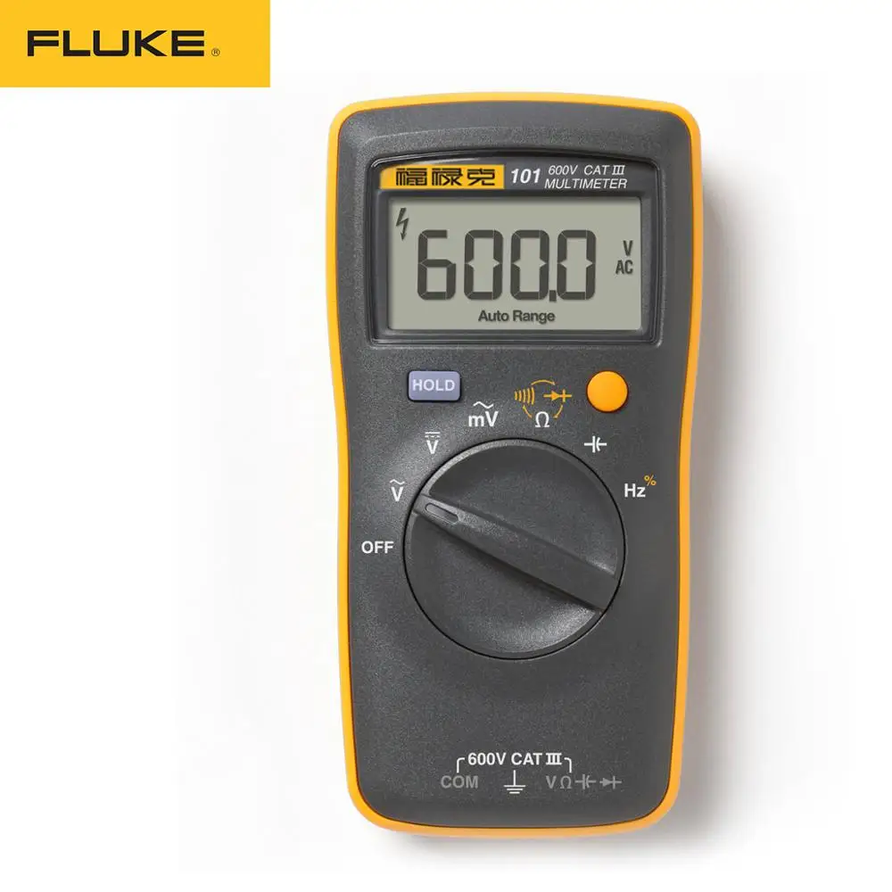 Fluke 101 Мини цифровой мультиметр автоматический диапазон для AC/DC сопротивление напряжения Емкость тестер частоты